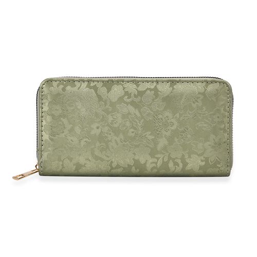 Brieftasche mit Renaissance-Prägung, RFID-Schutz, Münzfach und 8 Kartenfächern, 20 x 10 x 3 cm, silber