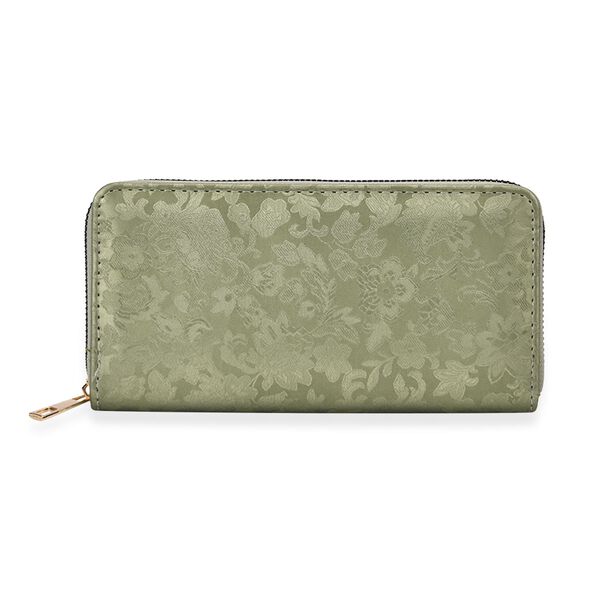 Brieftasche mit Renaissance-Prägung, RFID-Schutz, Münzfach und 8 Kartenfächern, 20 x 10 x 3 cm, grau