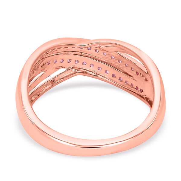 Nat&uuml;rlicher, rosa Diamant Ring, 925 Silber Ros&eacute;gold Vermeil (Gr&ouml;&szlig;e 20.00) ca. 0.20 ct image number 5