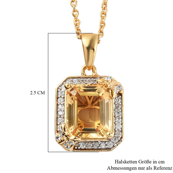 Citrine und Zirkon Anh&auml;nger mit Kette 45 cm. 925 Silber vergoldet ca. 4,72 ct image number 6