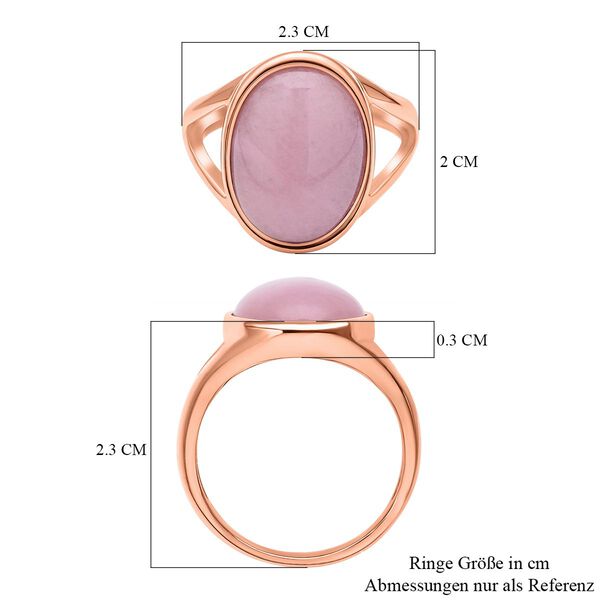 Rosenquarz-Ring, reiner Edelstahl ros&eacute;farben  ca. 10,00 ct image number 7