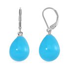 Sleeping Beauty Türkis Farbene Muschelkernperle Ohrringe 925 Silber rhodiniert