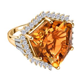 AA Citrin und Zirkon Ring - 26,26 ct.