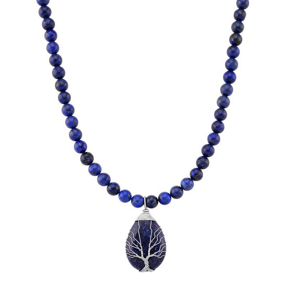 Lapislazuli Halskette, ca. 45 cm + 5 cm extender, ca. 230.00 ct