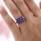 Natürlicher, marokkanischer Amethyst und weißer Zirkon-Ring, 925 Silber platiniert  ca. 2,61 ct image number 2