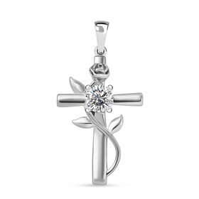 Moissanit Anhänger, 925 Silber platiniert - 0,44 ct.
