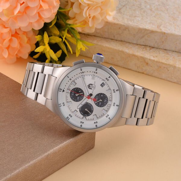 WILLIAM HUNT- Uhr mit japanischem Uhrwerk und Kettenamband, Wei&szlig; image number 1