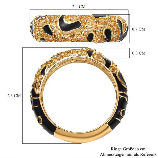 GP Trionfo Leopard Kollektion - AA Citrin Ring 925 Silber 750 Gelbgold Vermeil (Gr&ouml;&szlig;e 18.00) ca. 0.88 ct image number 6
