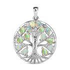 AA Natürlicher, äthiopischer Welo Opal Anhänger 925 Silber rhodiniert ca. 1,44 ct.