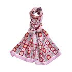 LA MAREY 100% Maulbeeren-Seidenschal, Satin, 53x170 cm, Kreise