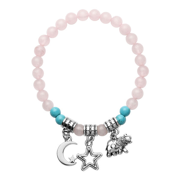 3er- Set blaues Howlit und Rosenquarz-Armband, 18 cm, ca. 198,50 ct image number 4