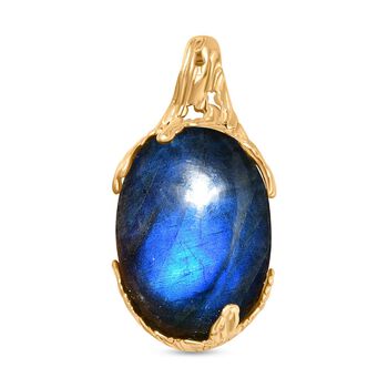 AAA Labradorit Anh&auml;nger 925 Silber 750 Gelbgold Vermeil ca. 24,98 ct.