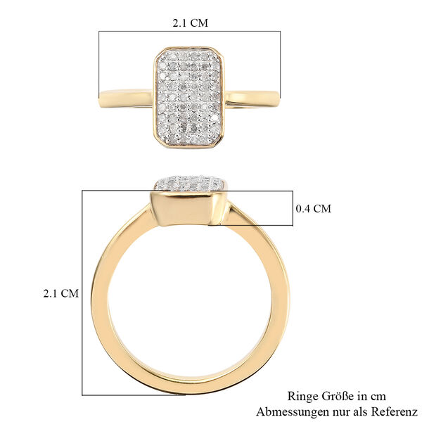 Diamant Cluster Ring 925 Silber Gelbgold Vermeil image number 7