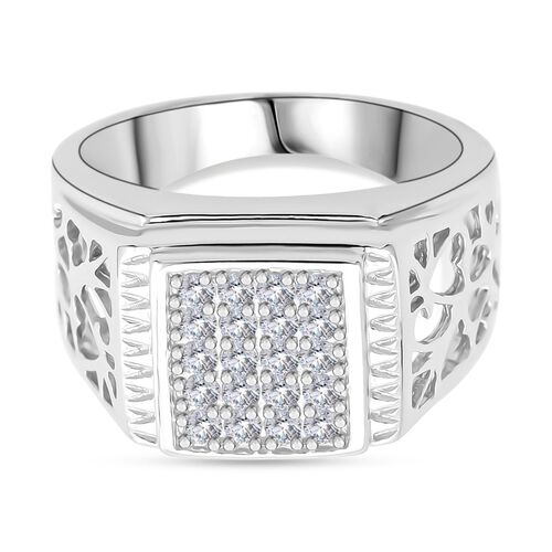 Lustro Stella Weißer Zirkonia Ring 925 Silber rhodiniert (Größe 18.00) image number 0