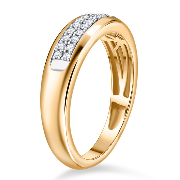 D'Joy Weißer Diamant Ring 925 Silber 750 Gelbgold Vermeil (Größe 20.00) ca. 0.10 ct image number 4