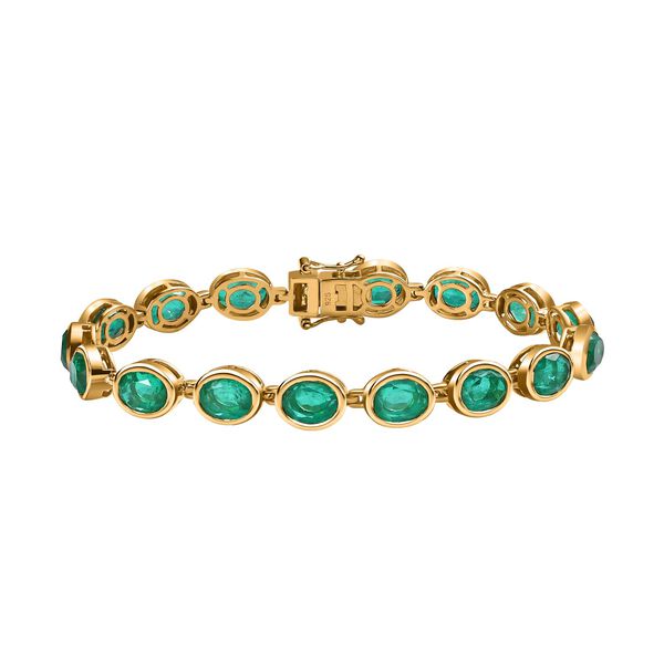 Smaragd Triplett Quarz 19cm Armband- 24,86 ct.