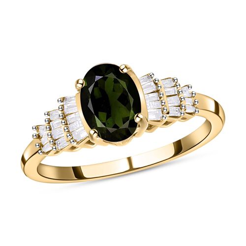 Natürlicher Chrom Turmalin und weißer Diamant-Ring - 0,95 ct. image number 4