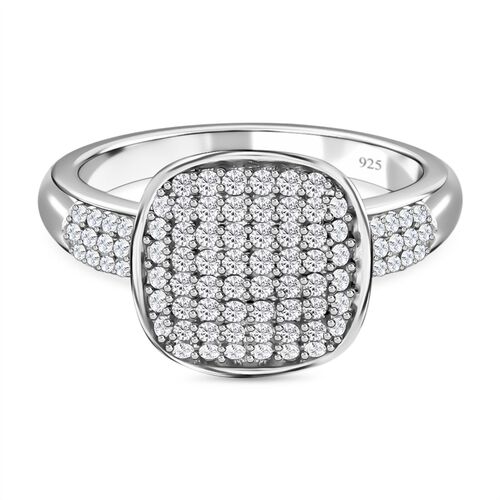 Weißer Diamant Ring, 925 Silber platiniert (Größe 19.00) ca. 0.50 ct image number 0