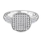 Weißer Diamant Ring, 925 Silber platiniert (Größe 19.00) ca. 0.50 ct