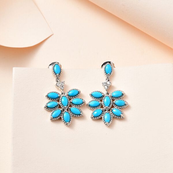 Amerikanische, nat&uuml;rliche Sleeping Beauty un Zirkon-Ohrringe - 3,06 ct. image number 2