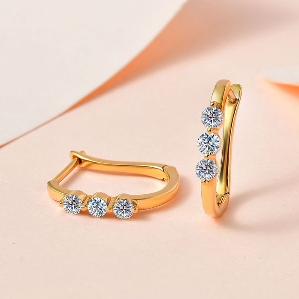 Trilogie Moissanit Ohrringe - 0,60 ct. image number 1