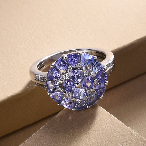 Tansanit und Zirkon Ring - 2,03 ct. image number 2