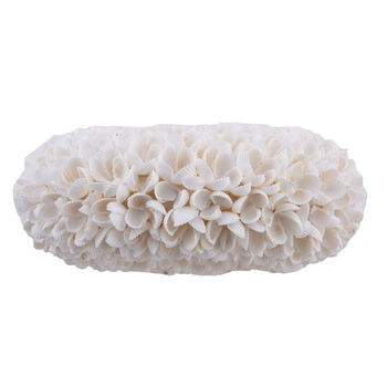 Bali Home Collection: Handgearbeitete Lampe umh&uuml;llt von ewigen Muschel-Rosen mit Standfu&szlig;, Durchmesser 20 cm