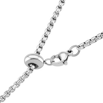 Wei&szlig;er Kristall Halskette ca. Flexibles cm Reiner Edelstahl Tricolor