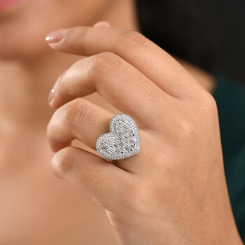 GP Amore Kollektion - Wei&szlig;er Zirkon, Kanchanaburi Blauer Saphir Ring 925 Silber rhodiniert (Gr&ouml;&szlig;e 20.00) ca. 4.70 ct