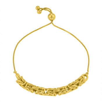 Byzantin-Geflecht Armband, verstellbar, 925 Silber vergoldet, ca. 23 cm ca. 5,70g