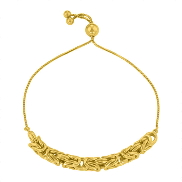 Byzantin-Geflecht Armband, verstellbar, 925 Silber vergoldet, ca. 23 cm ca. 5,70g
