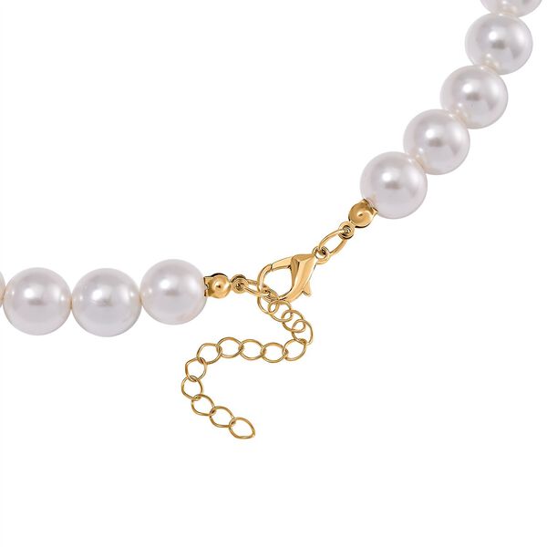 Weiße Muschelkernperlen und Abalone Muschel Halskette, 45 cm - 330 ct. image number 4