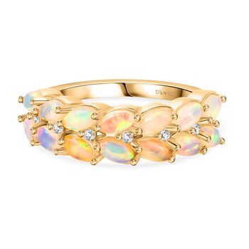 D'Joy AA nat&uuml;rlicher, &auml;thiopischer Welo Opal und Zirkon Ring - 1,53 ct.