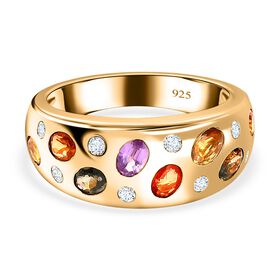 Mehrfarbiger Saphir und Zirkon-Ring - 2,10 ct.