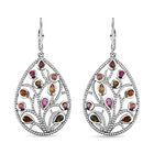 AA Mehrfarbig-Turmalin Ohrringe 925 Silber platiniert ca. 3,49 ct.