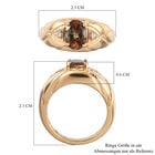 Natürlicher Jenipapo Andalusit und Zirkon Ring 925 Silber vergoldet  ca. 1,39 ct image number 6
