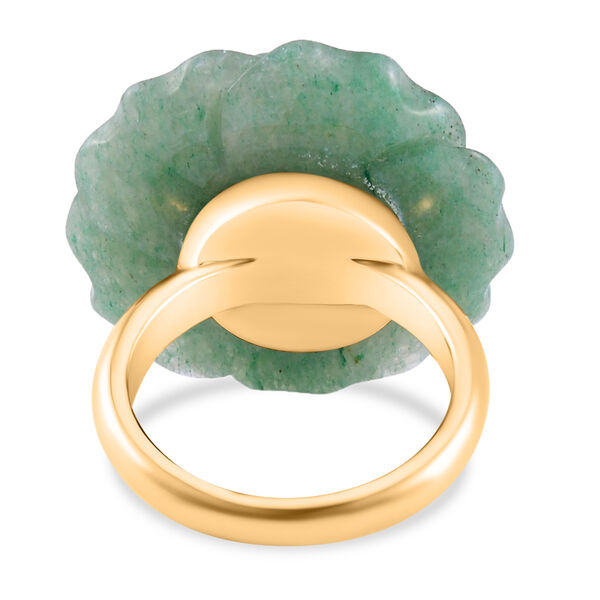 2er Set - Handgeschnitzter Grüner Aventurin Anhänger mit Kette und Ring (Größe 16.00), goldfarben, ca. 30.00 ct image number 5