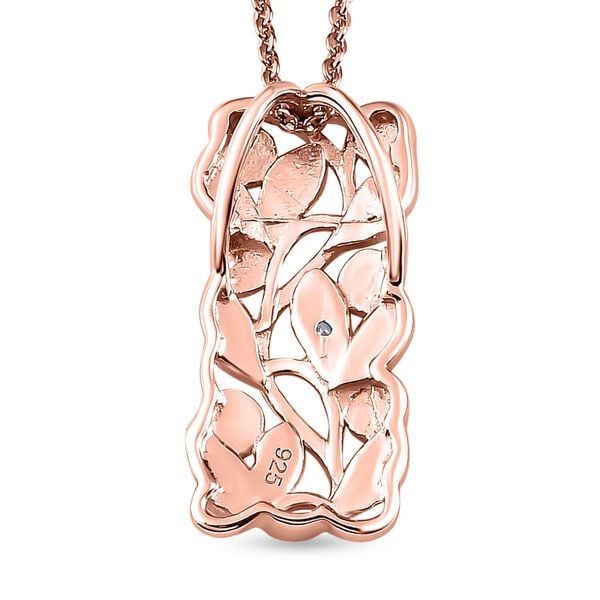 ALLORO rosévergoldeter Silber-Anhänger mit Diamantakzenten und 50cm Kette image number 6