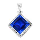 Royal Bali - Ceylon Blau Quarz Triplette Anhänger 925 Silber ca. 18.84 ct