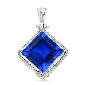 Royal Bali Kollektion - Blauer ceylonfarbener Saphir Triplett Quarz Anhänger - 18,84 ct.