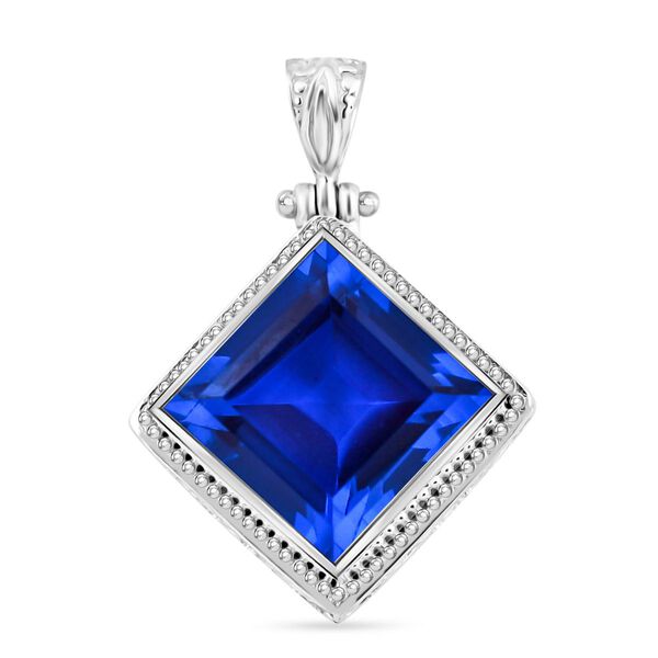 Royal Bali Kollektion - Blauer ceylonfarbener Saphir Triplett Quarz Anh&auml;nger - 18,84 ct.
