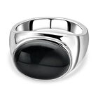 2er-set schwarz gefärbter Achat-Ring und Anhänger mit Kette, ca. 50 cm, Edelstahl, ca. 27,00 ct image number 2