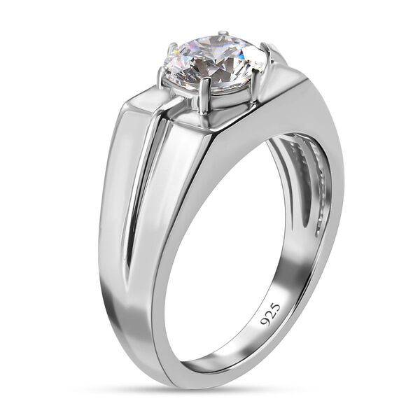LUSTRO STELLA Hergestellt mit ZIRKONIA Herren Ring 925 Silber Platin-&Uuml;berzug (Gr&ouml;&szlig;e 20) image number 4