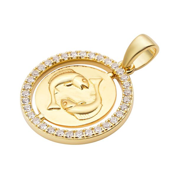 Wei&szlig;er Zirkon Fische-Anh&auml;nger - 0,63 ct. image number 3