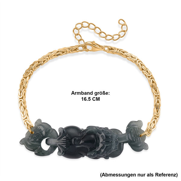 D'Joy Olmek Jadeit Armband ca. Flexibles cm 925 Silber Vergoldet ca. 8,50 ct. image number 7