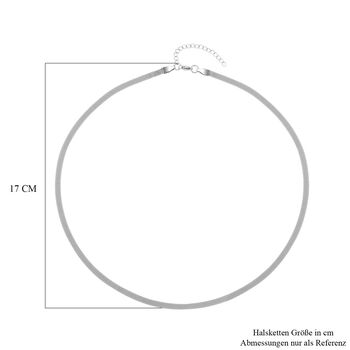 Garibaldi Halskette, ca. 50 cm + 5 cm Extender, Edelstahl ca. 6,50g, silberfarben