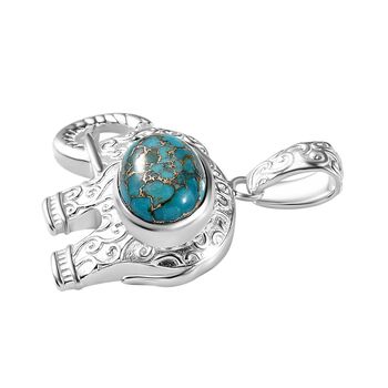 AAA blauer Mojave T&uuml;rkis und schwarzer Spinell-Anh&auml;nger - 7,48 ct.