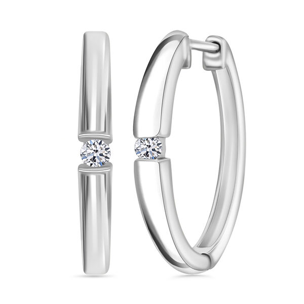 LUXURIANT SI-GH Labor Diamant Ohrringe, 925 Silber platiniert - 0,10 ct.