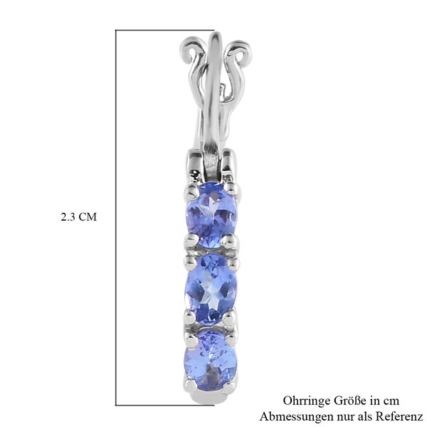 AAA Tansanit-Creolen, 925 Silber platiniert ca. 1,10 ct image number 6