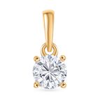 Moissanit Anhänger 925 Silber 750 Gelb Vergoldet ca. 0.46 ct